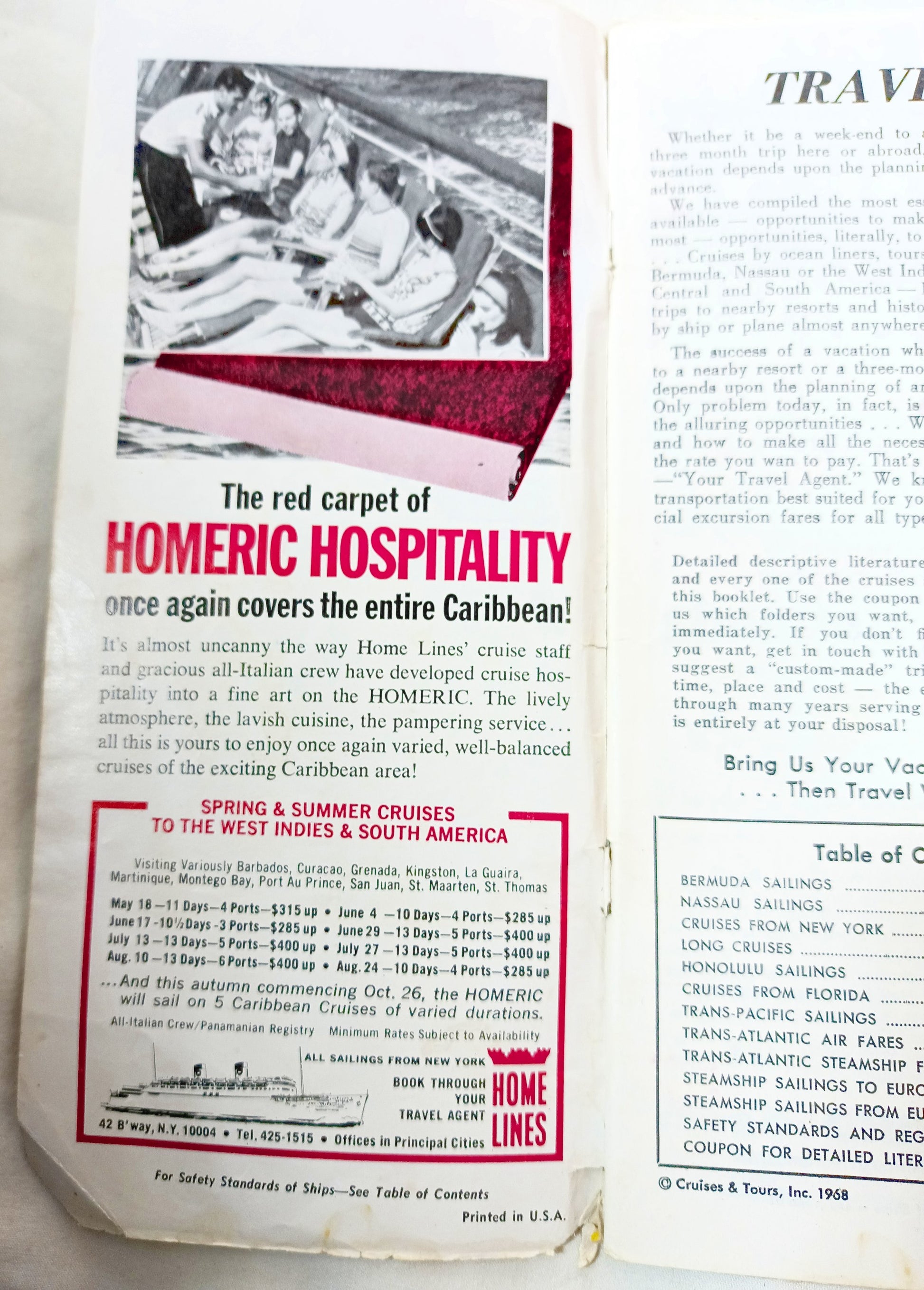 Cruises and Tours Everywhere Steamship Schedules Air Fares May 15 1968 - TulipStuff