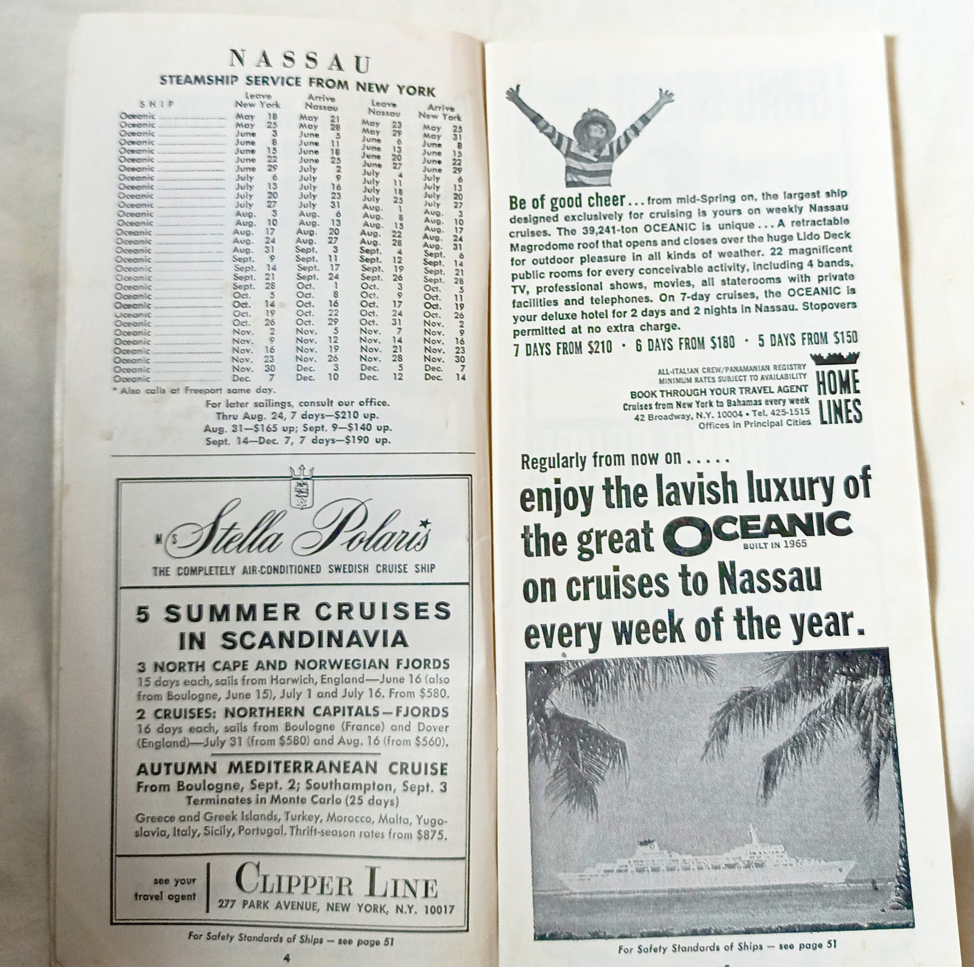 Cruises and Tours Everywhere Steamship Schedules Air Fares May 15 1968 - TulipStuff
