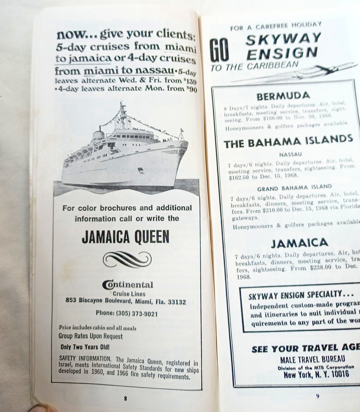 Cruises and Tours Everywhere Steamship Schedules Air Fares May 15 1968 - TulipStuff