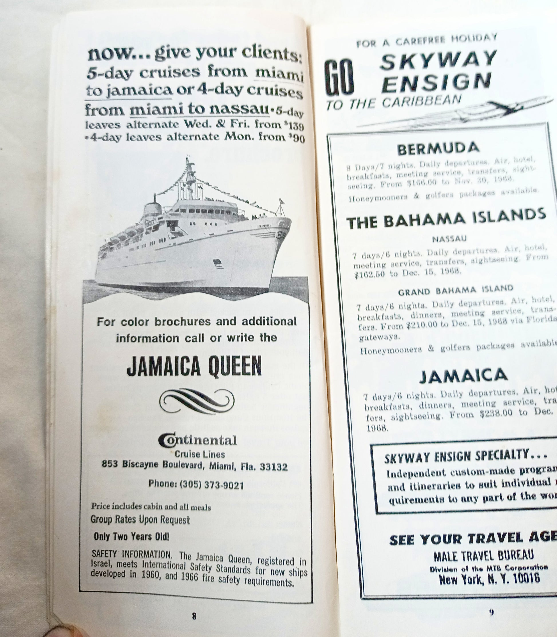 Cruises and Tours Everywhere Steamship Schedules Air Fares May 15 1968 - TulipStuff
