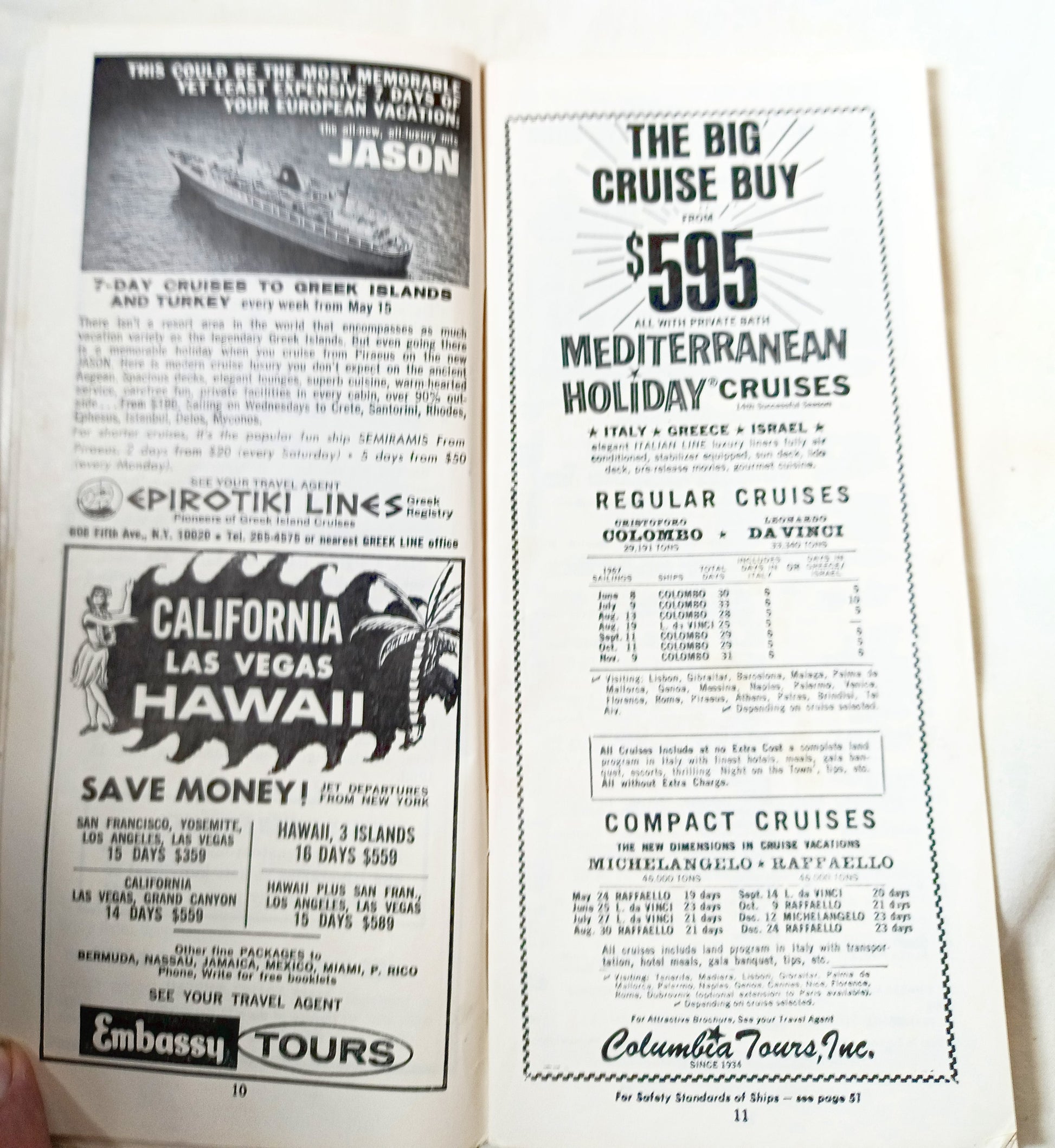 Cruises and Tours Everywhere Steamship Schedules Air Fares May 15 1968 - TulipStuff