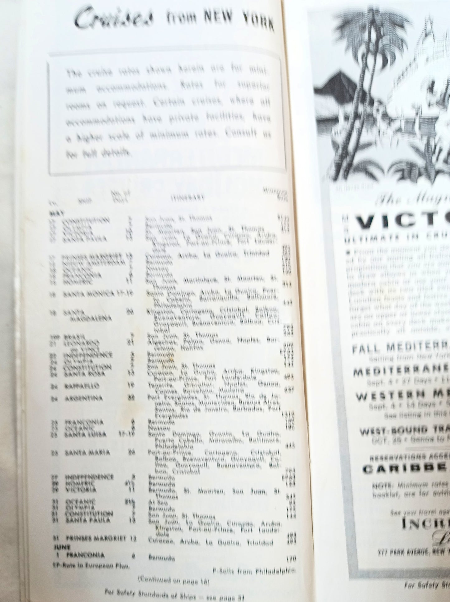 Cruises and Tours Everywhere Steamship Schedules Air Fares May 15 1968 - TulipStuff