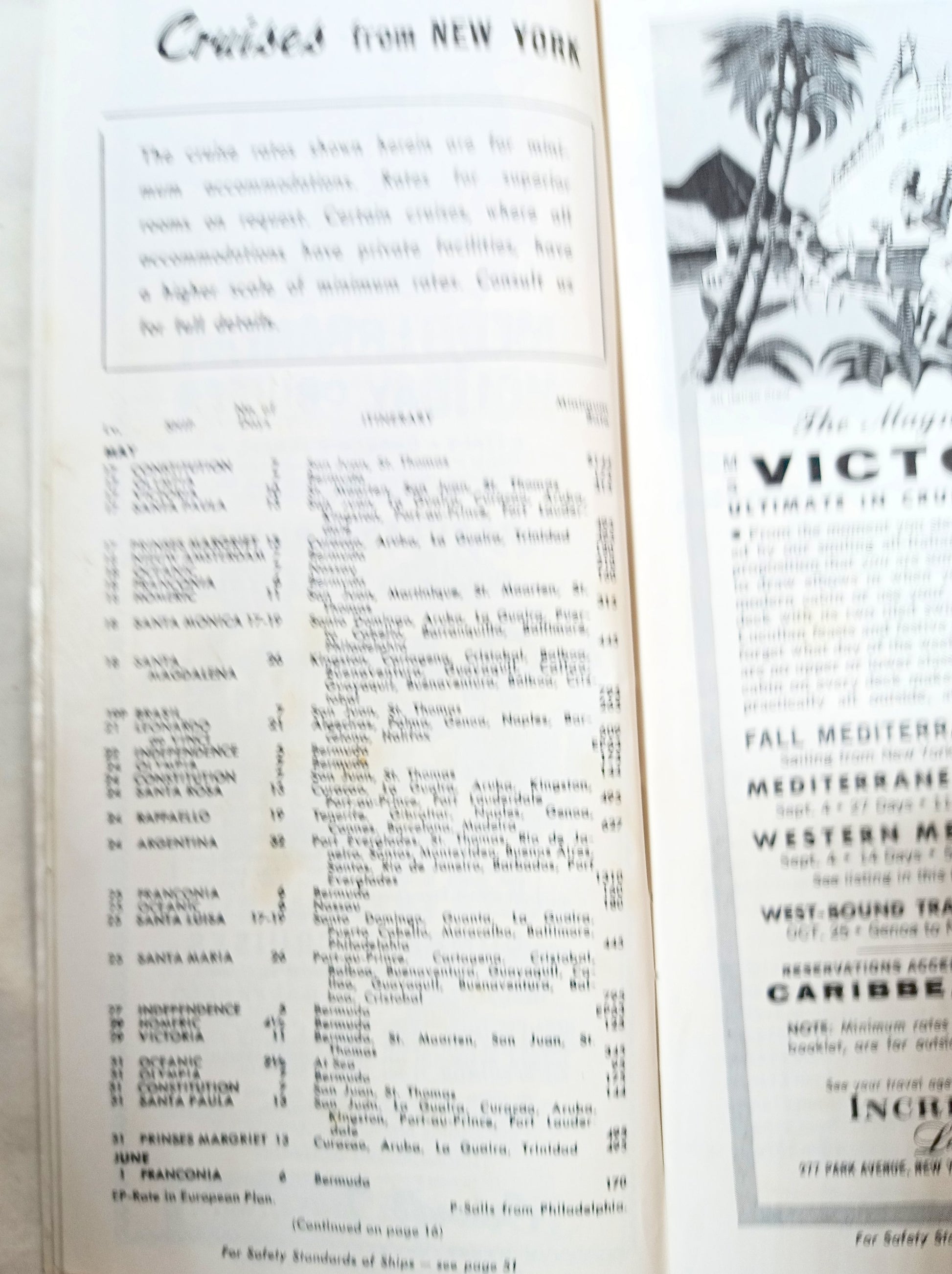 Cruises and Tours Everywhere Steamship Schedules Air Fares May 15 1968 - TulipStuff