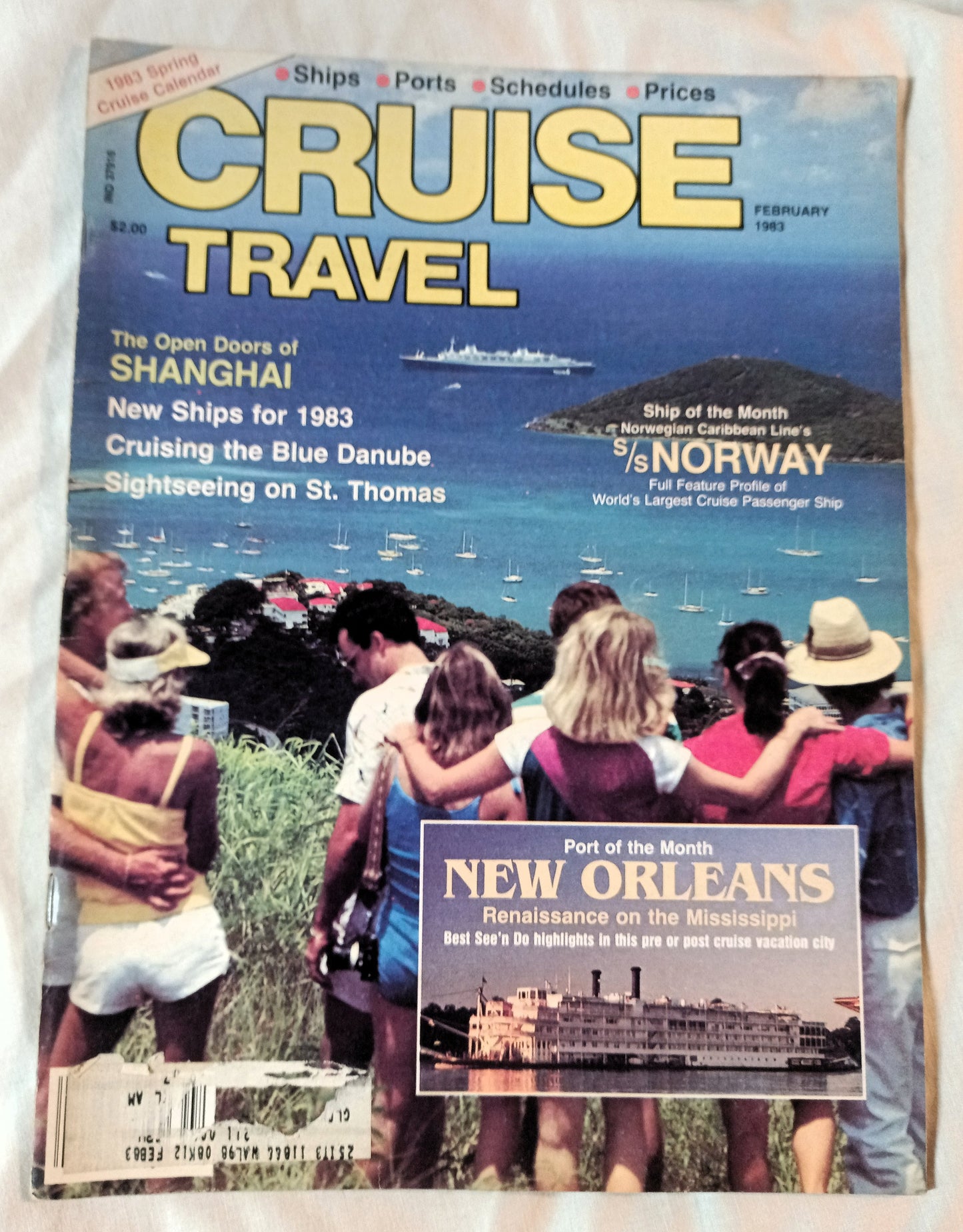 Cruise Travel Magazine February 1983 ss Norway Holland America - TulipStuff