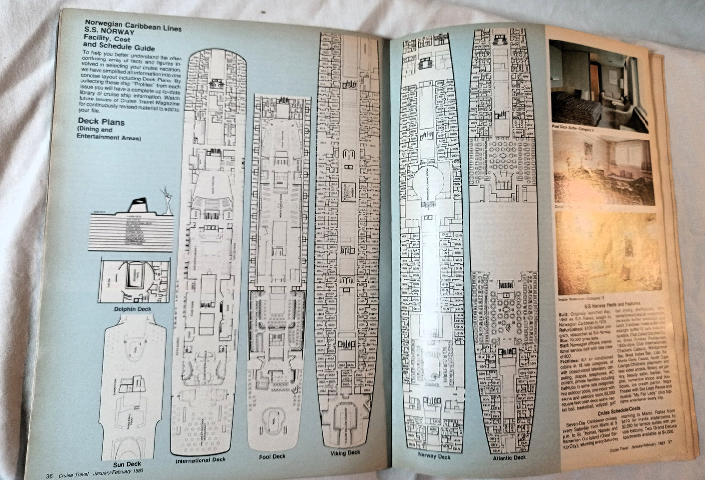 Cruise Travel Magazine February 1983 ss Norway Holland America - TulipStuff