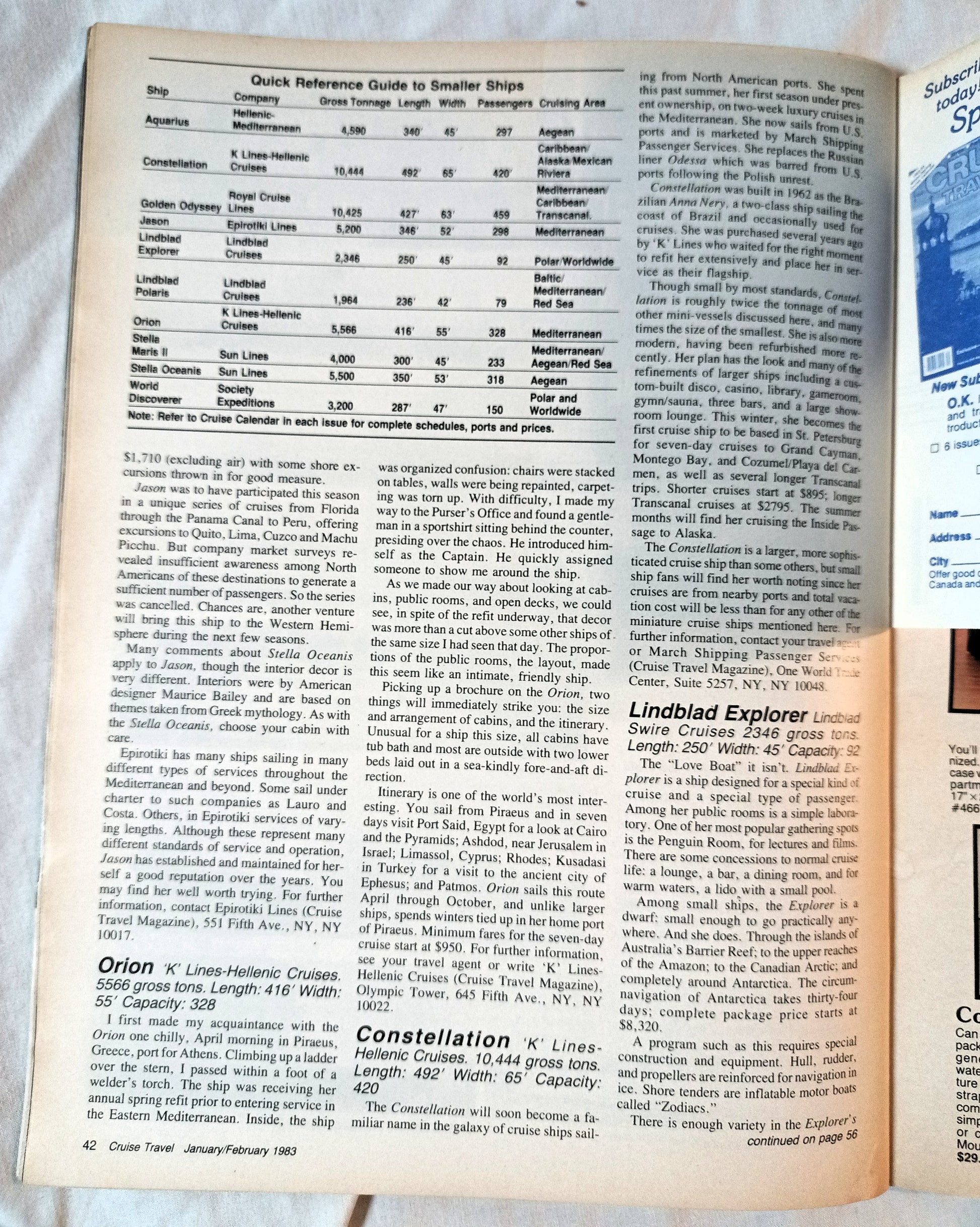 Cruise Travel Magazine February 1983 ss Norway Holland America - TulipStuff