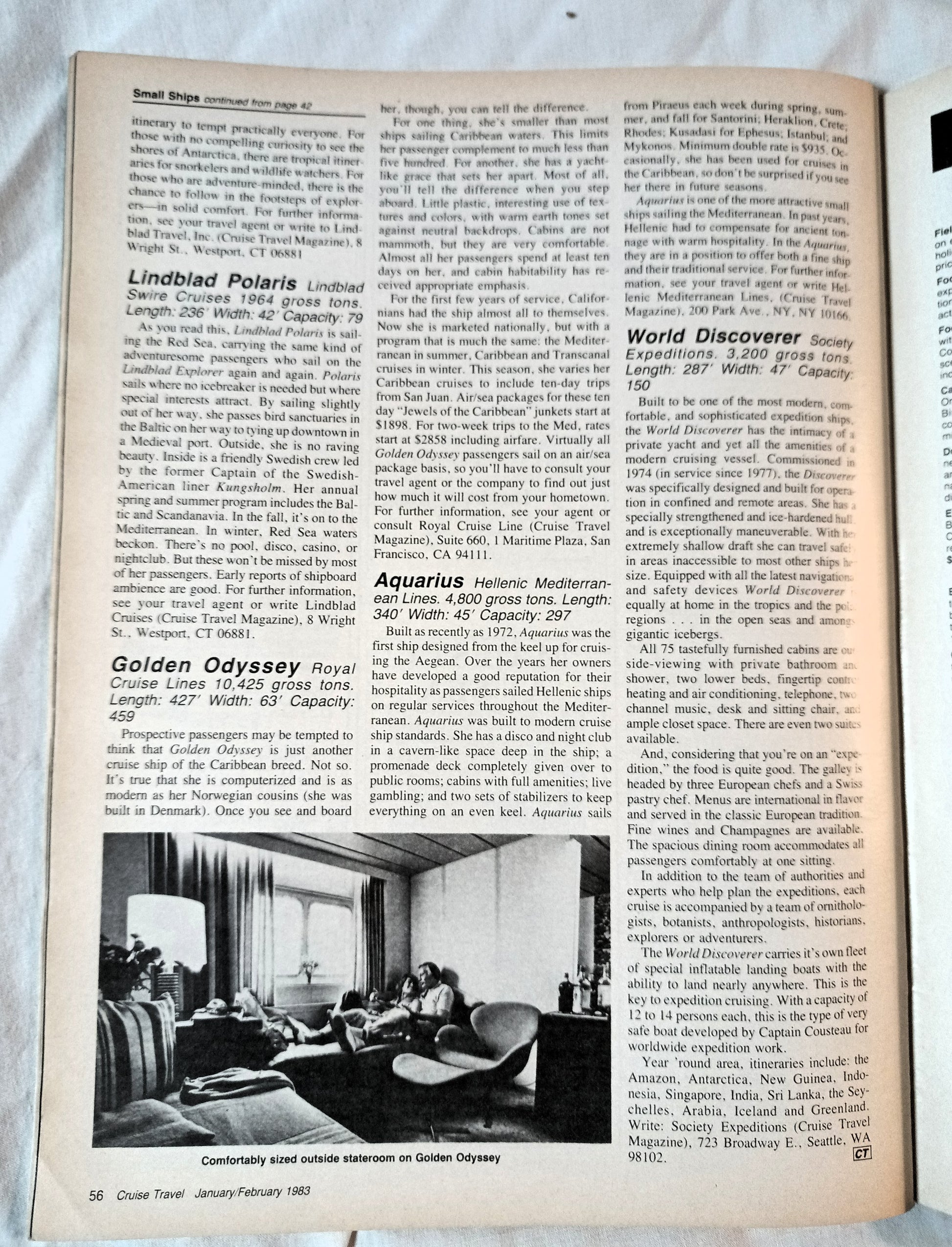 Cruise Travel Magazine February 1983 ss Norway Holland America - TulipStuff