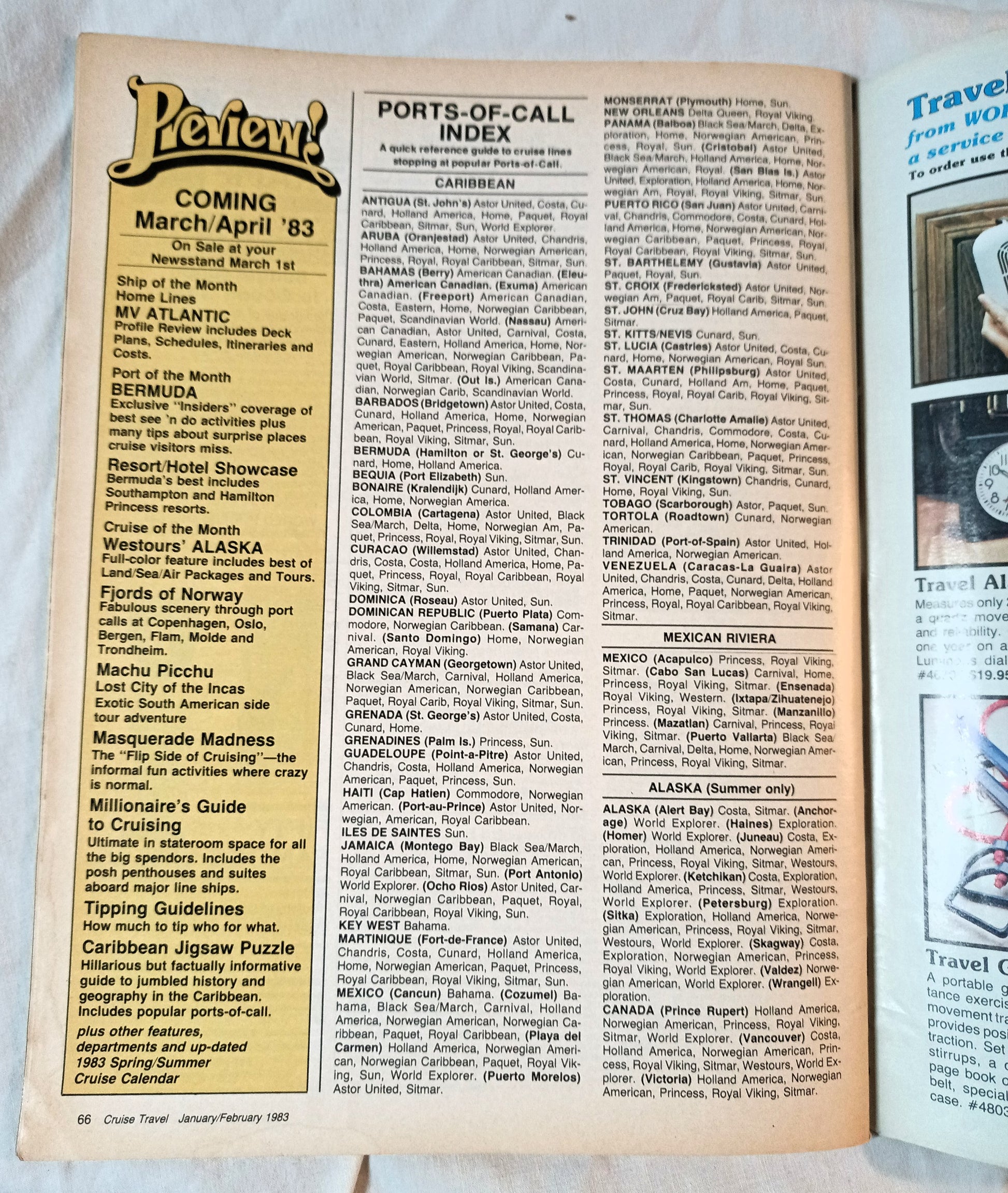 Cruise Travel Magazine February 1983 ss Norway Holland America - TulipStuff