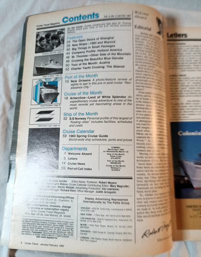 Cruise Travel Magazine February 1983 ss Norway Holland America - TulipStuff