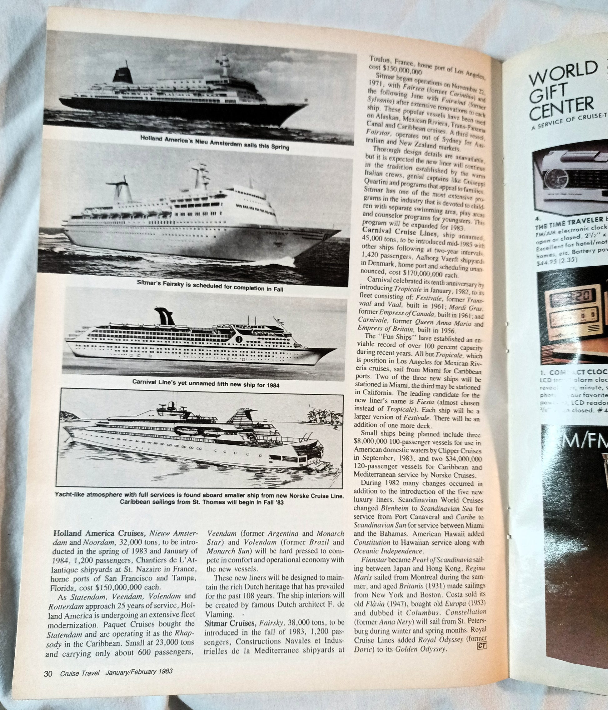 Cruise Travel Magazine February 1983 ss Norway Holland America - TulipStuff