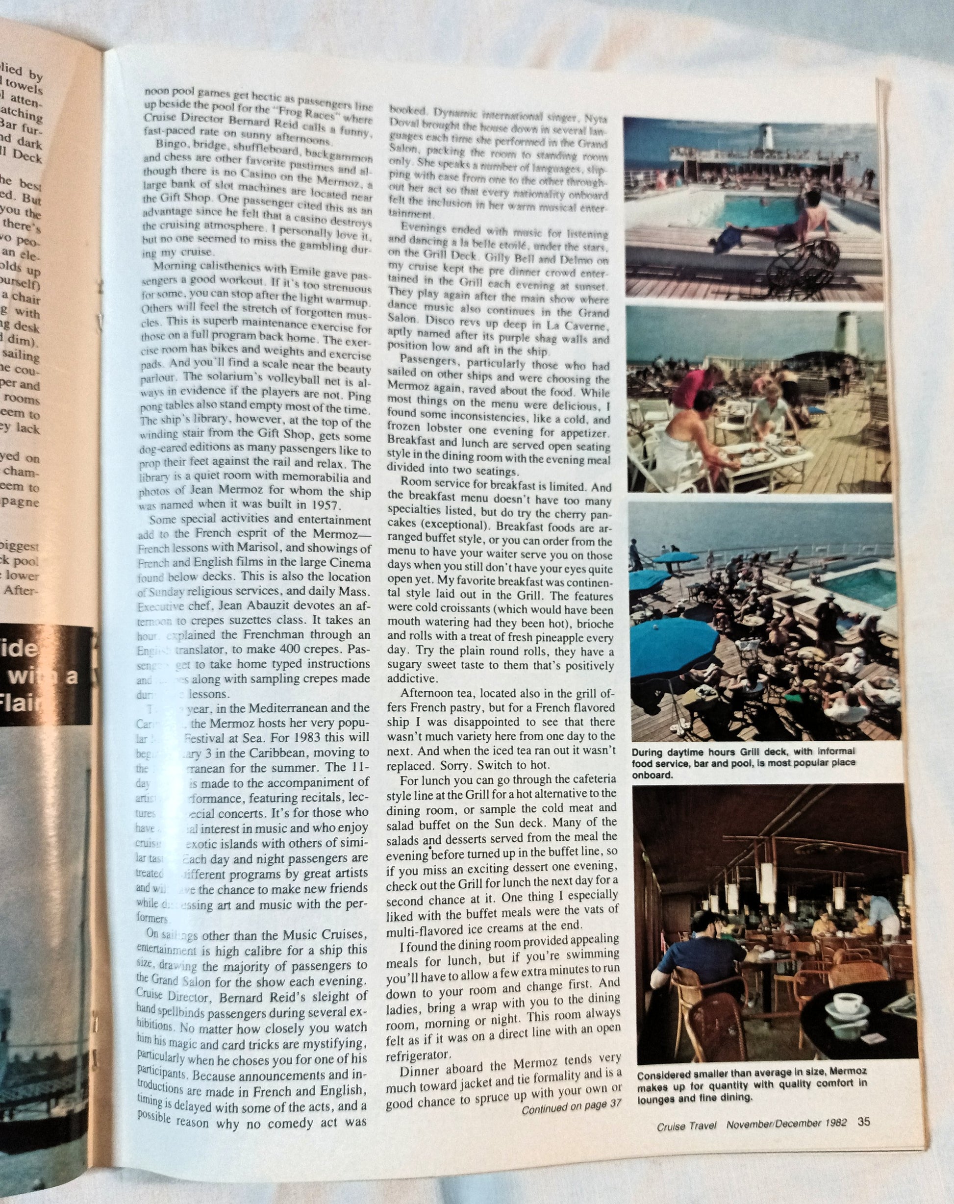 Cruise Travel Magazine December 1982 Mermoz Skyward Fairsea - TulipStuff