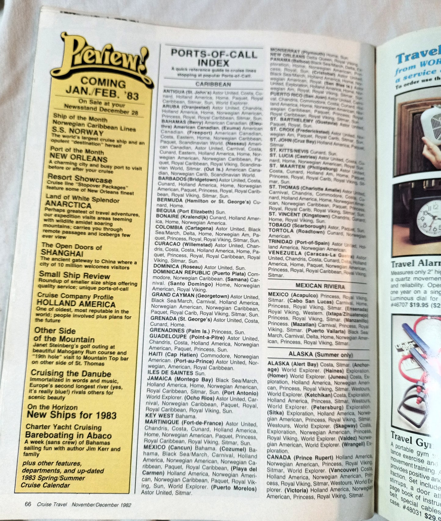 Cruise Travel Magazine December 1982 Mermoz Skyward Fairsea - TulipStuff