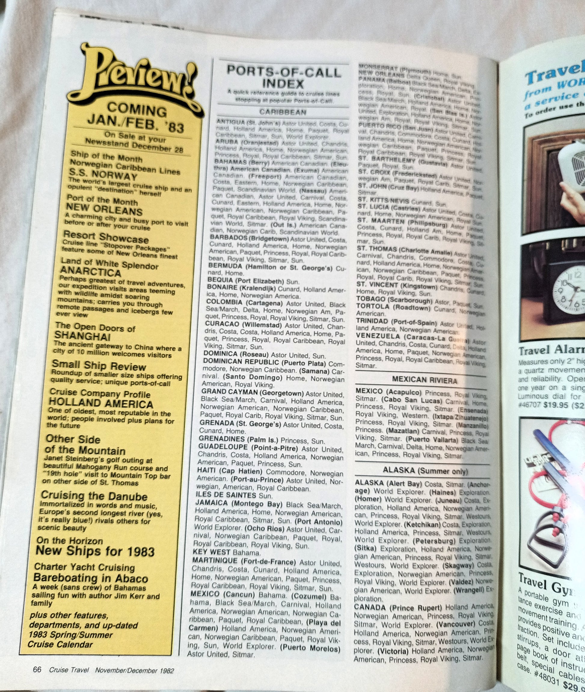 Cruise Travel Magazine December 1982 Mermoz Skyward Fairsea - TulipStuff