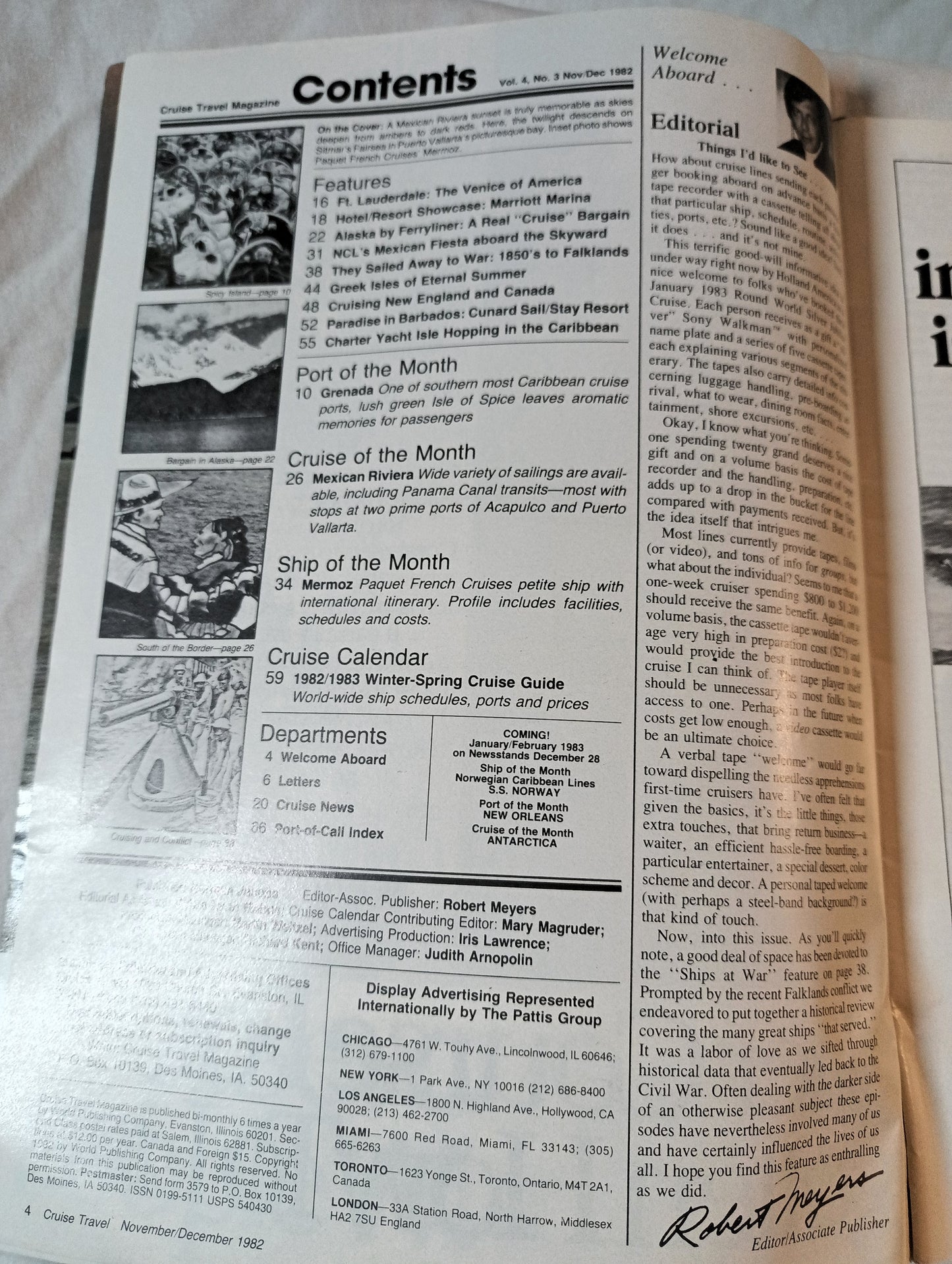 Cruise Travel Magazine December 1982 Mermoz Skyward Fairsea - TulipStuff