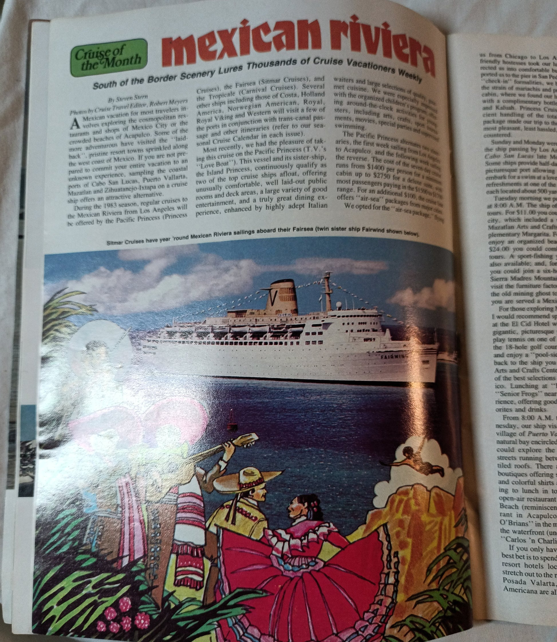 Cruise Travel Magazine December 1982 Mermoz Skyward Fairsea - TulipStuff