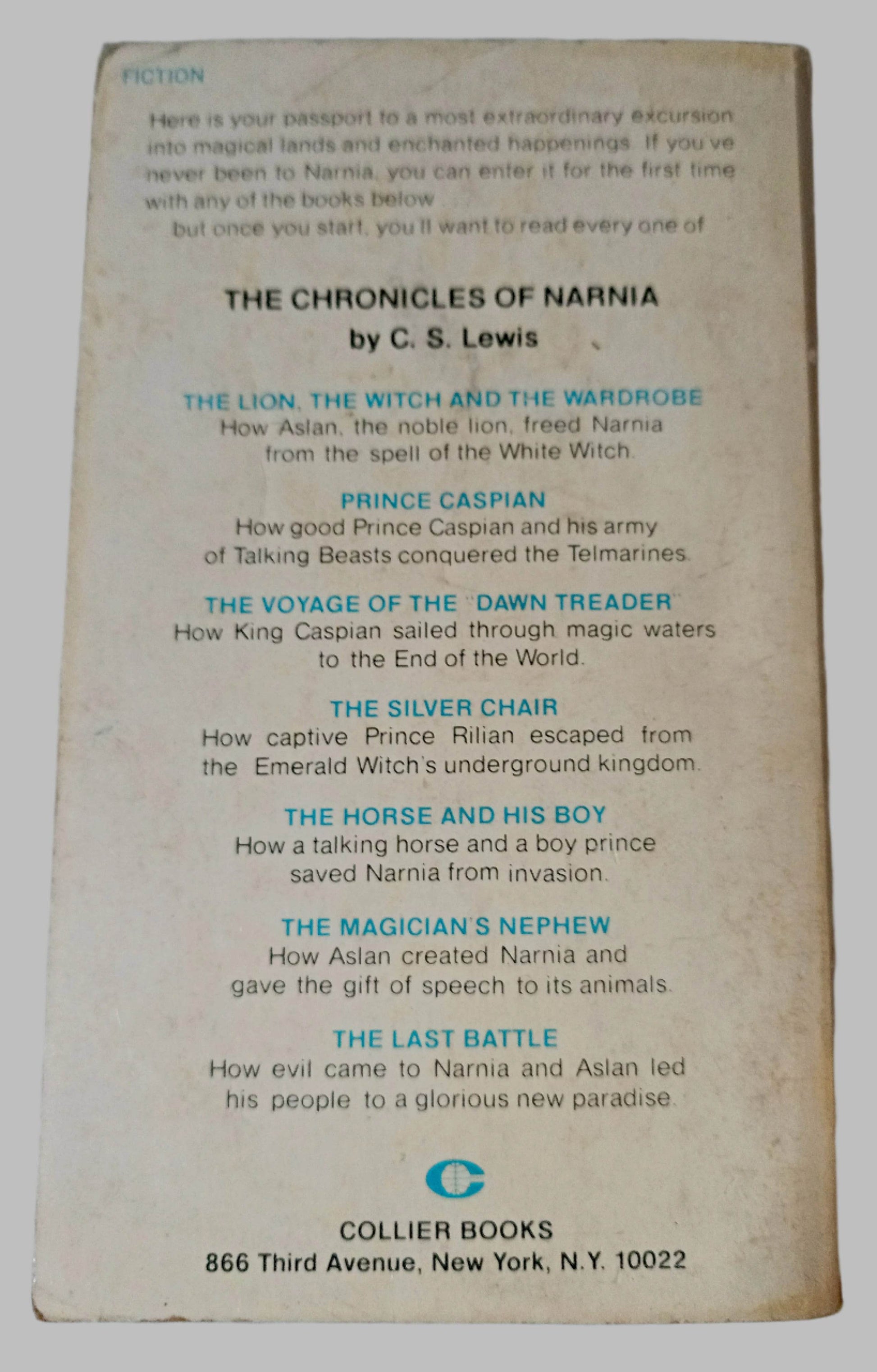 C.S. Lewis The Magician's Nephew Paperback Collier 1978 - TulipStuff