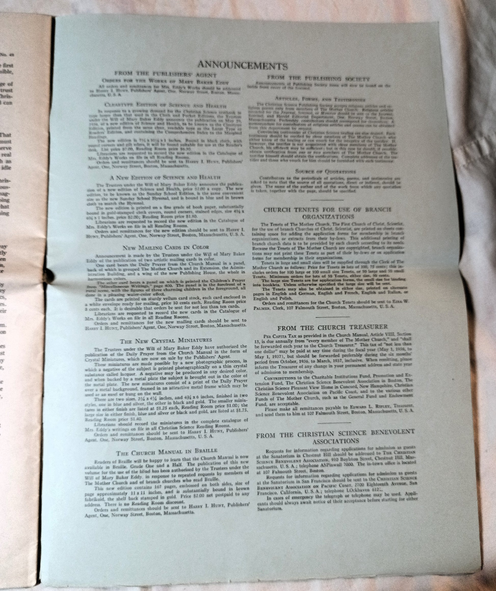 Christian Science Sentinel August 8th 1936 Mary Baker Eddy Helen Wood Bauman - TulipStuff