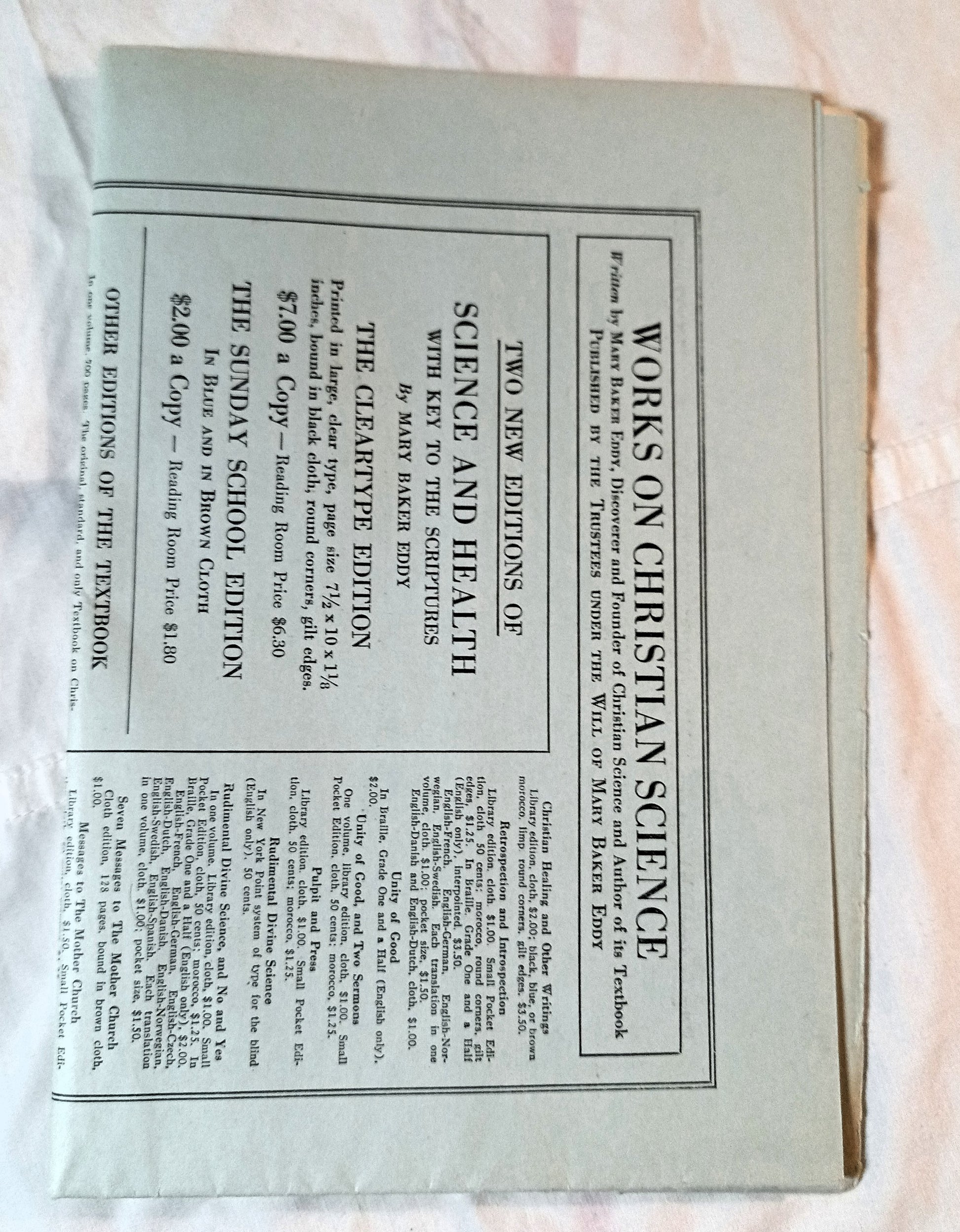 Christian Science Sentinel August 8th 1936 Mary Baker Eddy Helen Wood Bauman - TulipStuff