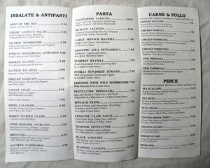 Cucina Di Pesce Restaurant E 4th St East Village NYC Takeout Menu 2001 - TulipStuff