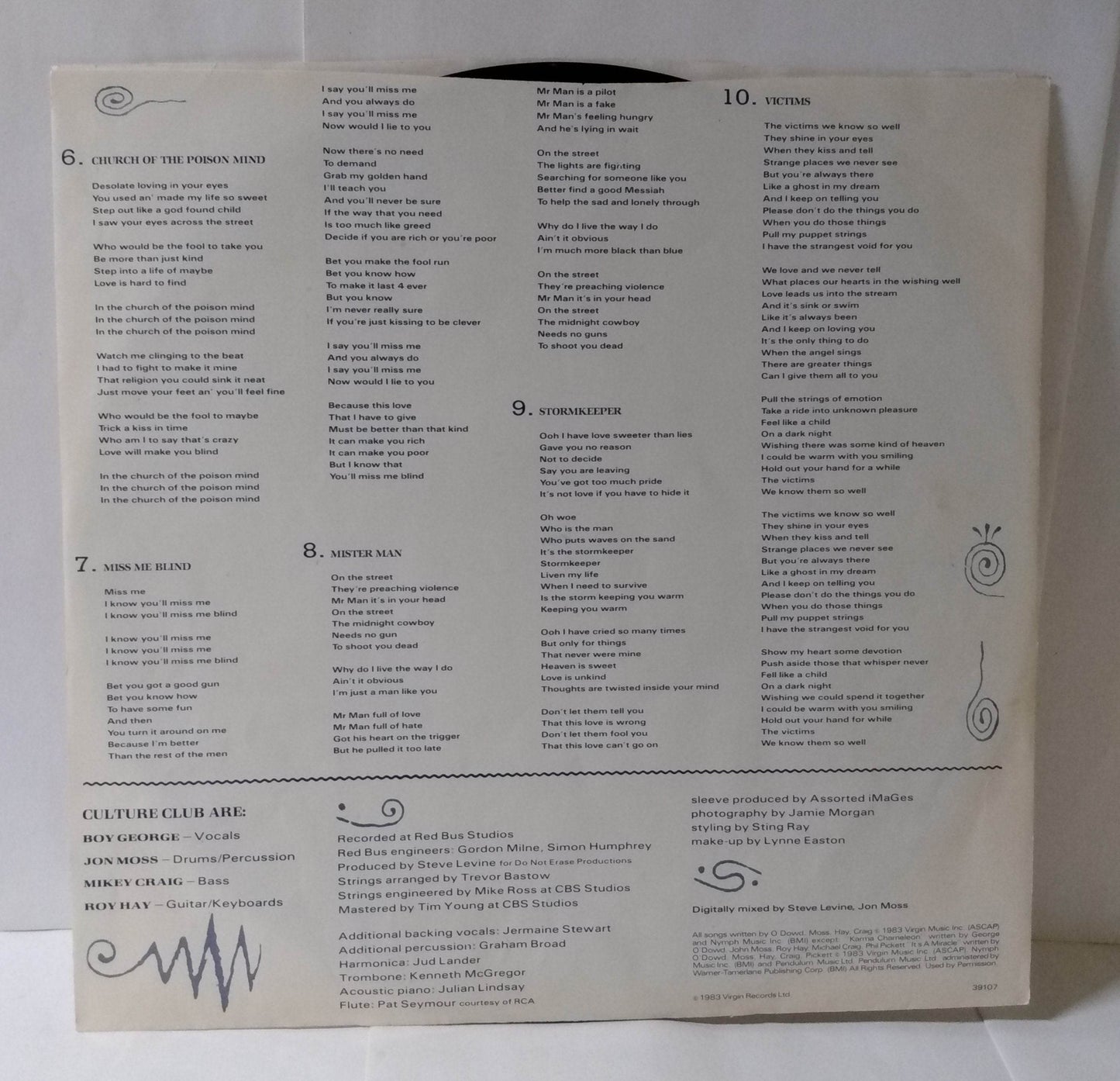 Culture Club Colour By Numbers New Wave 12" Vinyl LP Virgin 1983 - TulipStuff