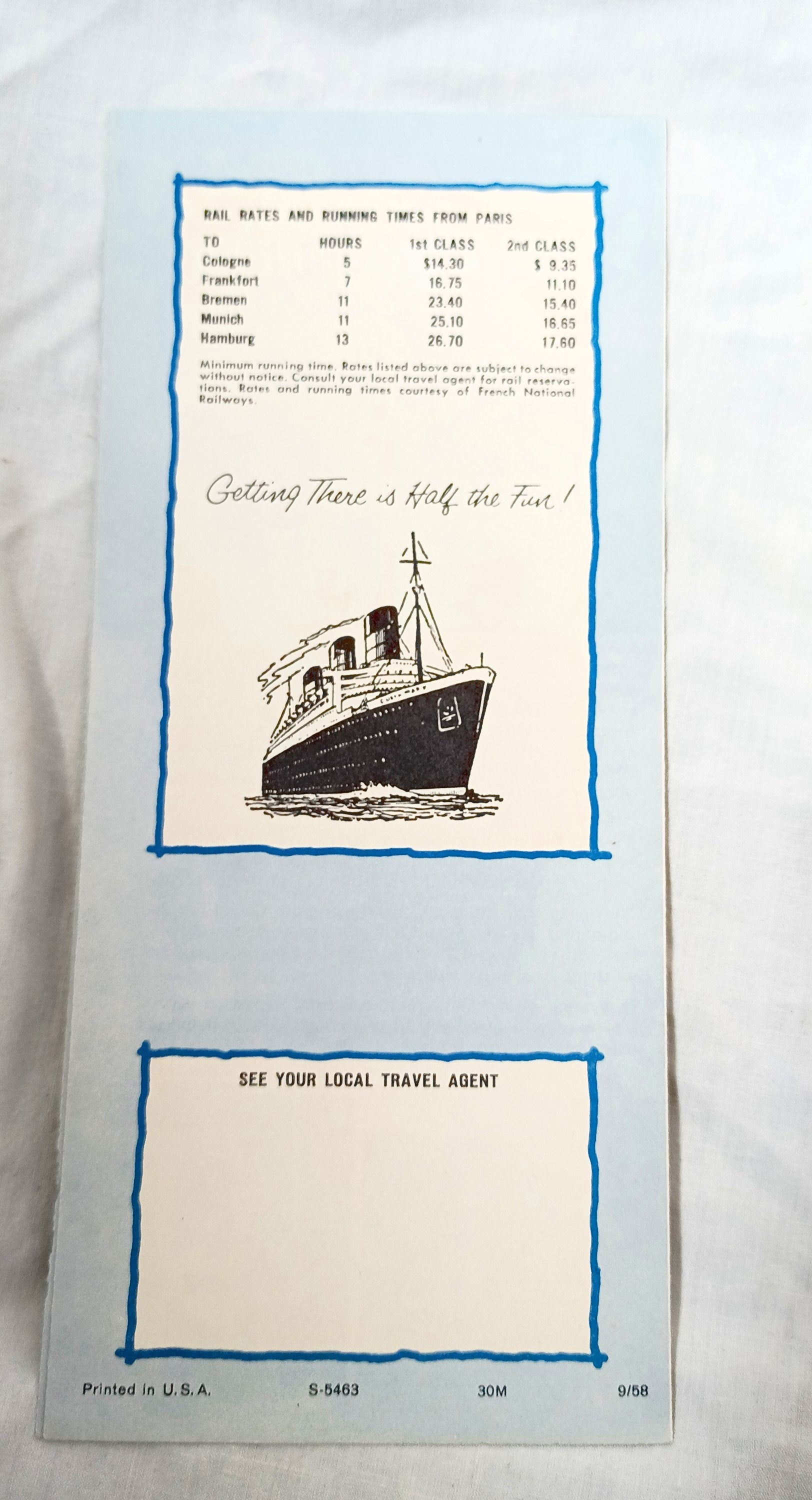 Cunard Line Express Route Germany Brochure Queen Mary Queen Elizabeth - TulipStuff