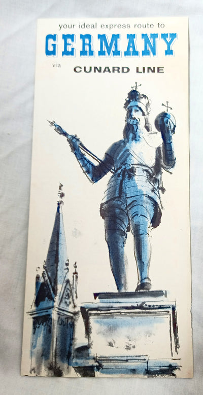 Cunard Line Express Route Germany Brochure Queen Mary Queen Elizabeth - TulipStuff