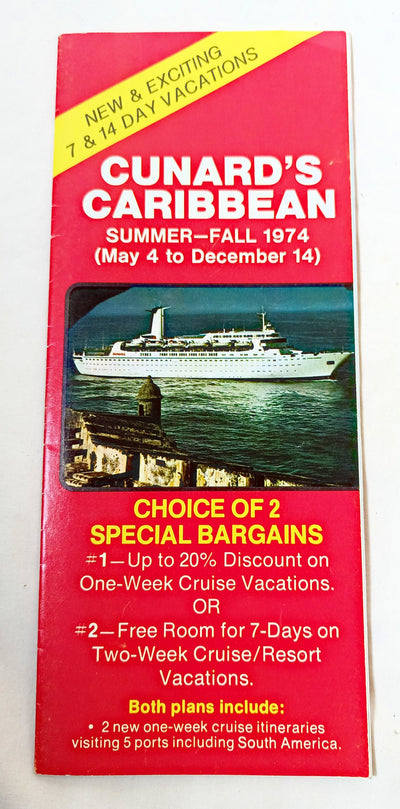 Cunard Ambassador / Adventurer Summer-Fall 1974 Caribbean Cruises - TulipStuff