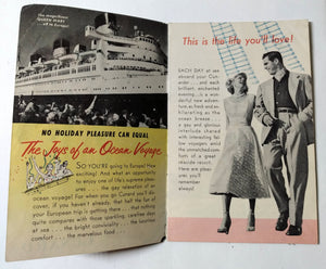 Cunard Getting There Is Half The Fun Booklet 1952 Mauretania Caronia Britannic - TulipStuff
