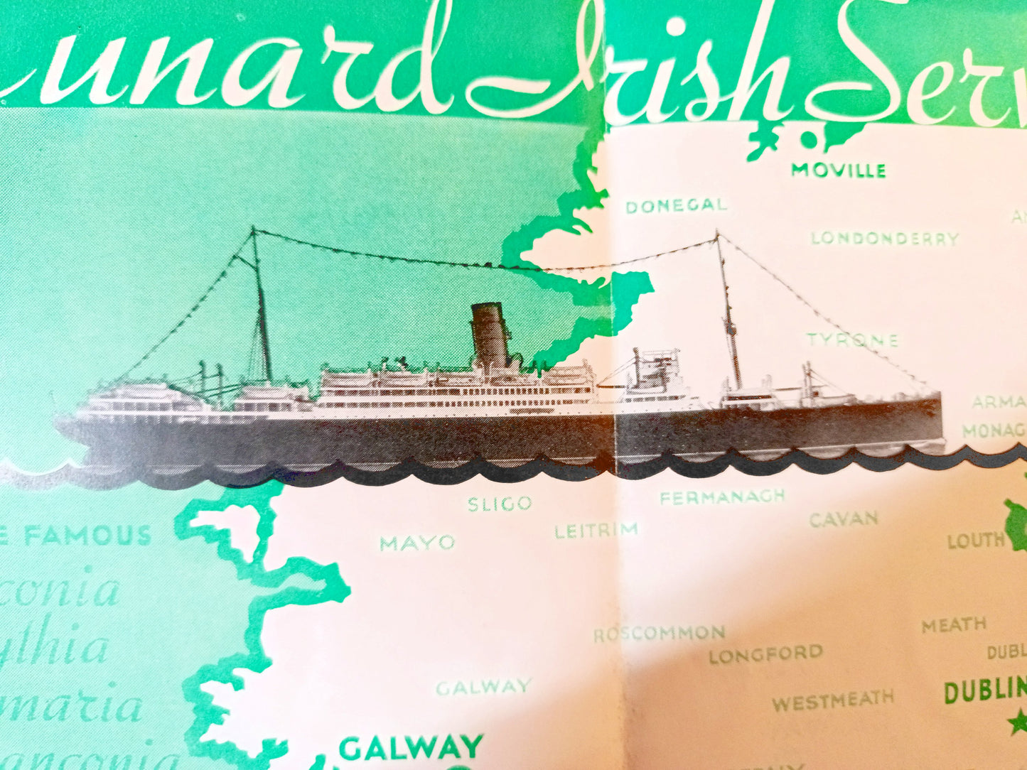 Cunard Line 1933 Ireland Brochure Scythia Franconia Laconia Samaria - TulipStuff