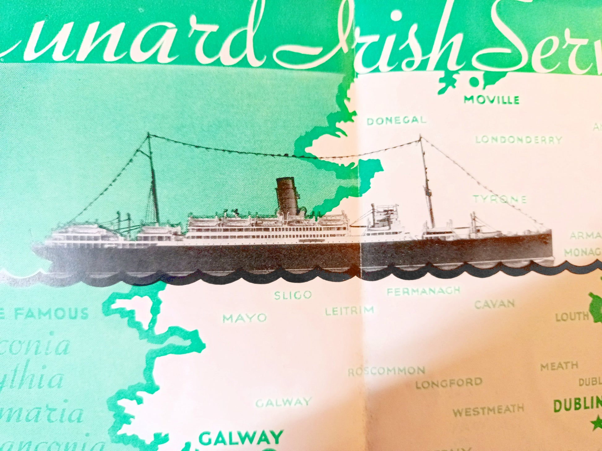 Cunard Line 1933 Ireland Brochure Scythia Franconia Laconia Samaria - TulipStuff