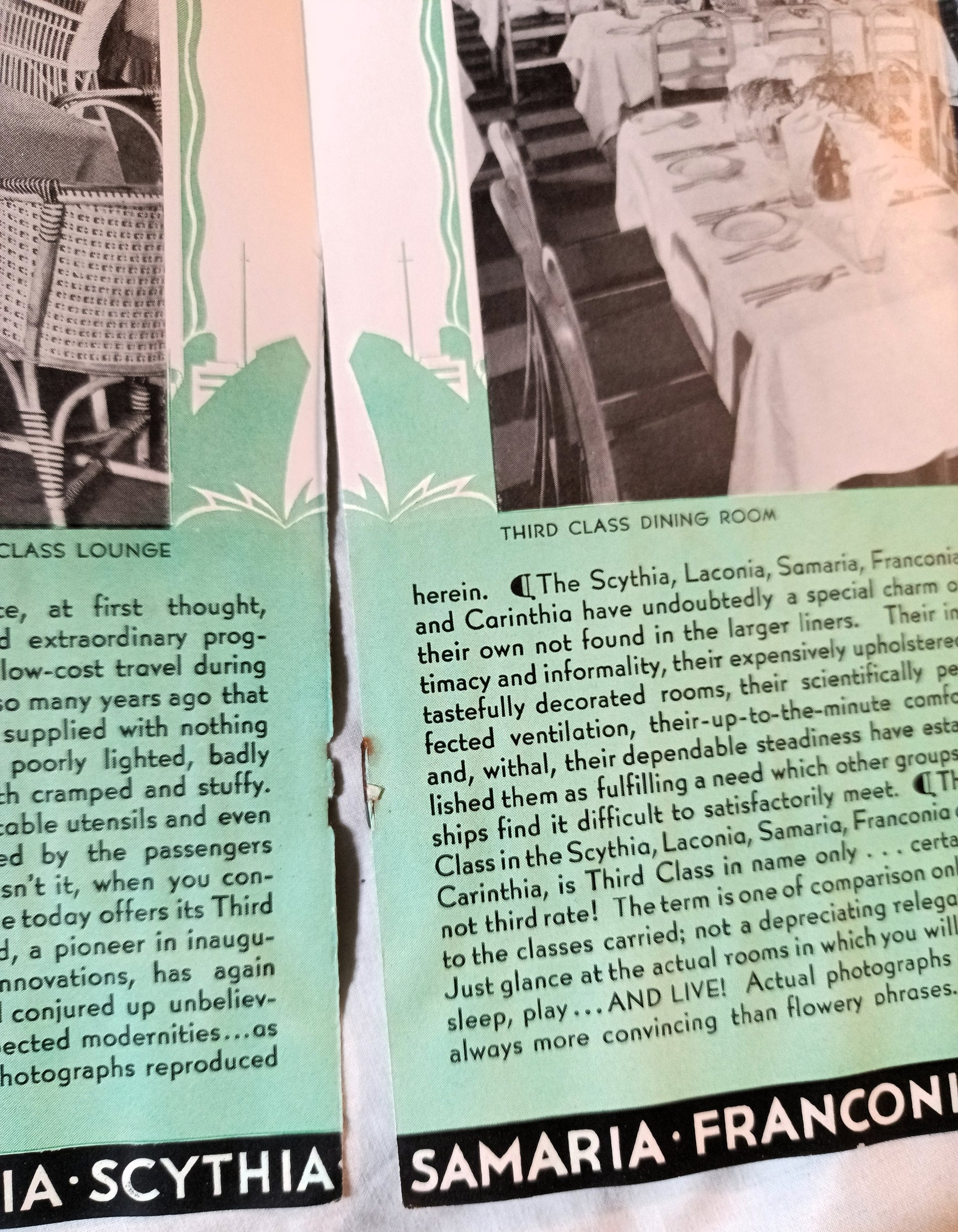 Cunard Line 1933 Ireland Brochure Scythia Franconia Laconia Samaria - TulipStuff