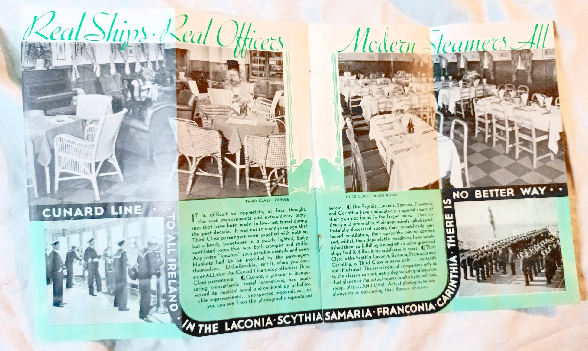 Cunard Line 1933 Ireland Brochure Scythia Franconia Laconia Samaria - TulipStuff