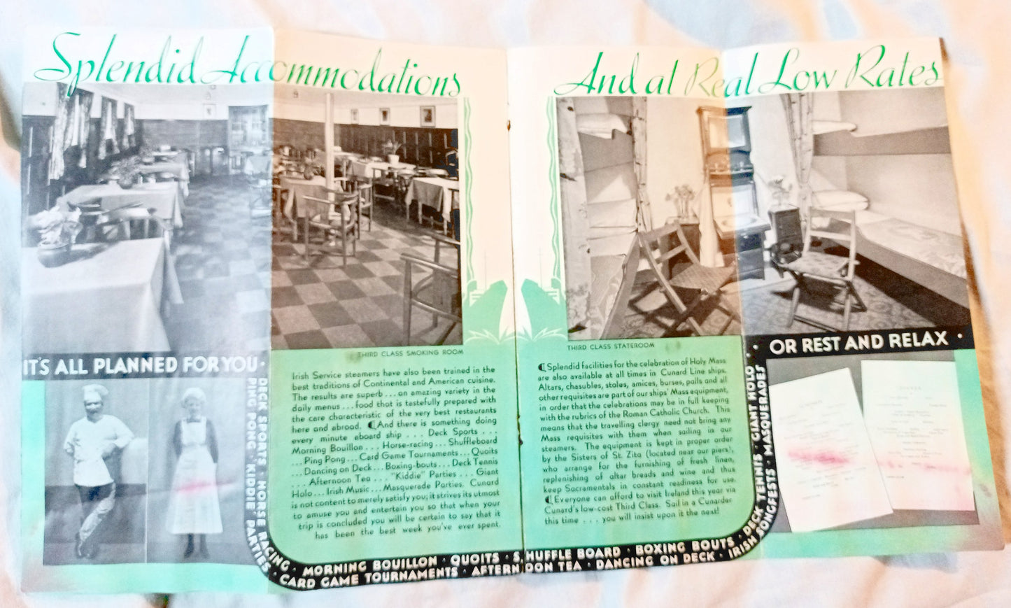 Cunard Line 1933 Ireland Brochure Scythia Franconia Laconia Samaria - TulipStuff