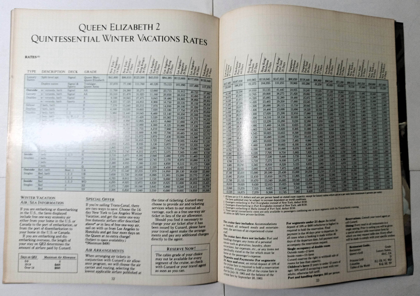 Cunard Line QE2 Queen Elizabeth 2 QE2 1984 Winter Cruises / World Cruise - TulipStuff