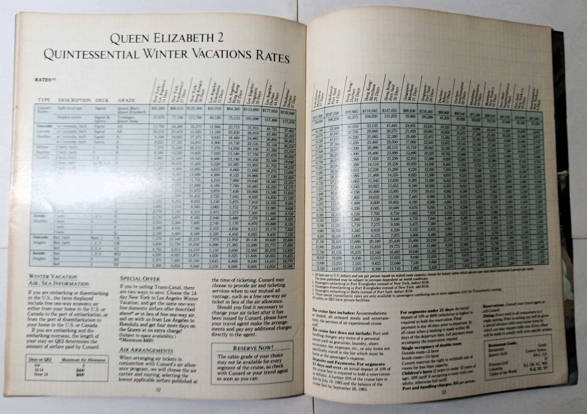 Cunard Line QE2 Queen Elizabeth 2 QE2 1984 Winter Cruises / World Cruise - TulipStuff