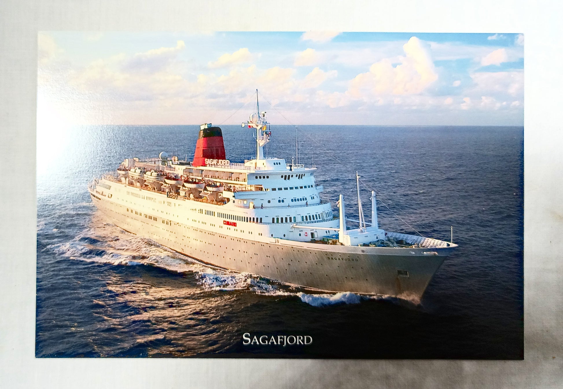 Cunard Sagafjord Cruise Ship Oversized 6"x9" Postcard 1980's - TulipStuff