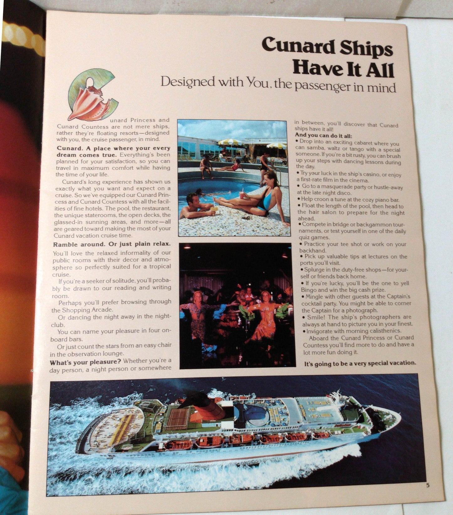 Cunard Countess / Cunard Princess 1983 Caribbean Fly/Cruise Brochure - TulipStuff