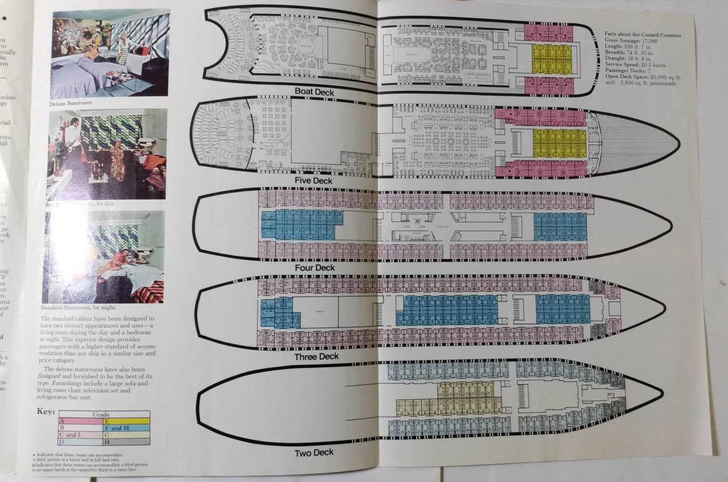 Cunard Countess 1976 Inaugural Cruise Season Fly/Cruises from New York Brochure - TulipStuff