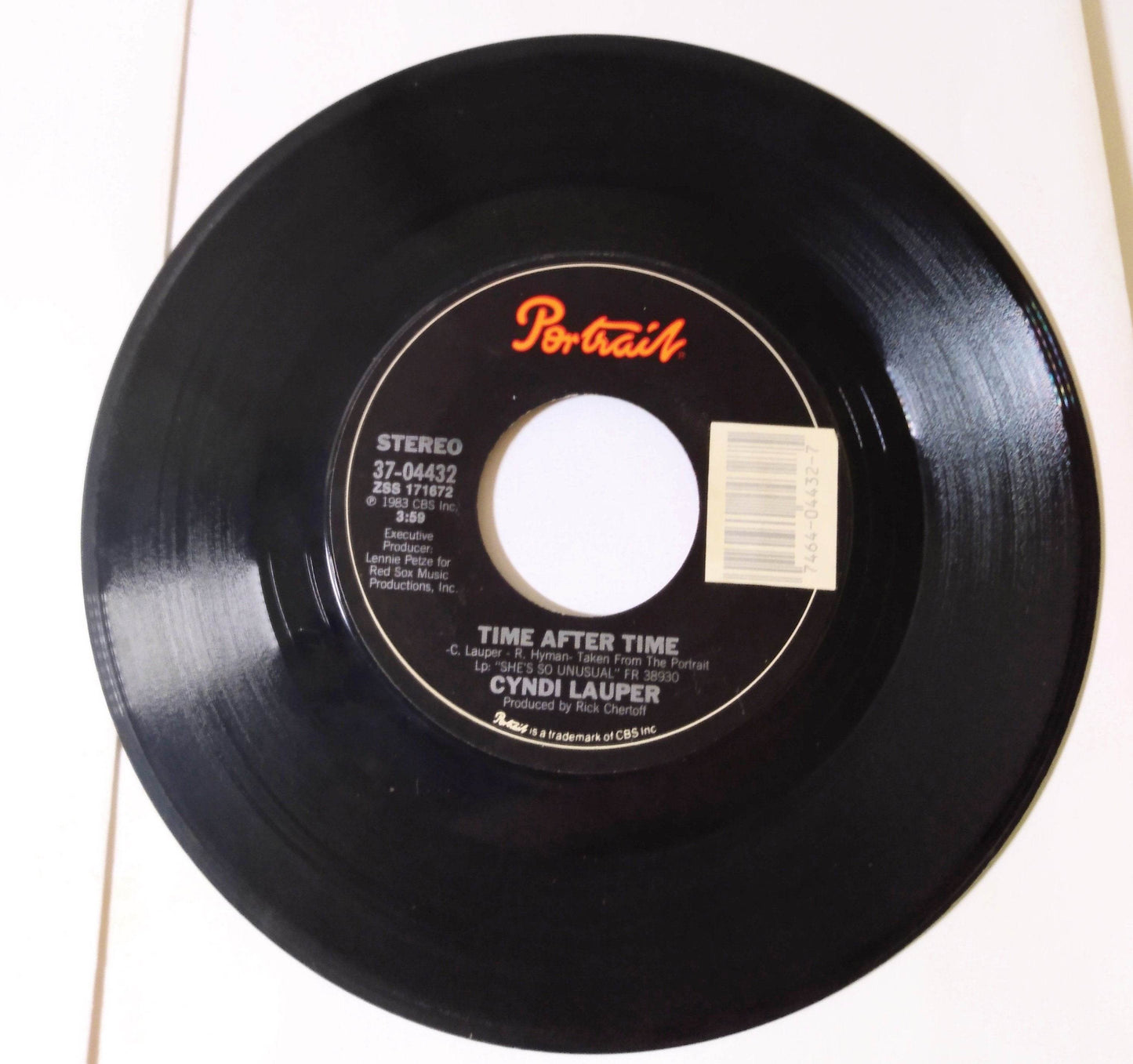 Cyndi Lauper Time After Time 7" Vinyl 45 RPM New Wave Portrait 1983 - TulipStuff