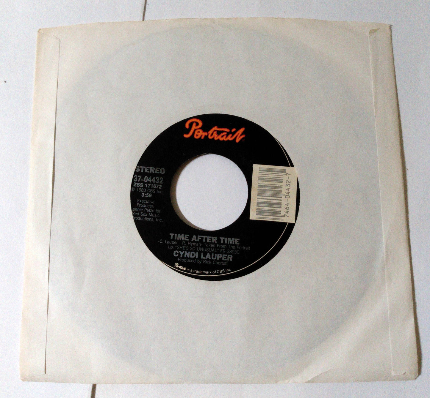 Cyndi Lauper Time After Time 7" Vinyl 45 RPM New Wave Portrait 1983 - TulipStuff