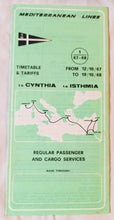 Load image into Gallery viewer, Hellenic Mediterranean Lines ts Cynthia ts Isthmia 1967-68 Brochure - TulipStuff
