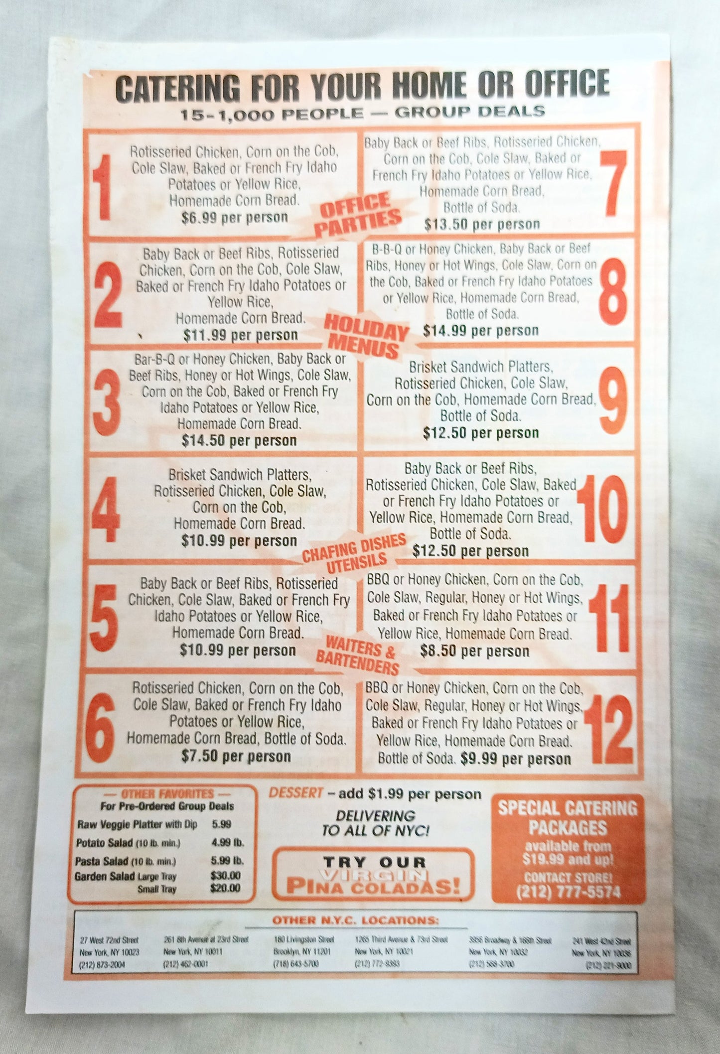Dallas BBQ Restaurant Take Out Menu 2nd Ave East Village NYC 2000's - TulipStuff