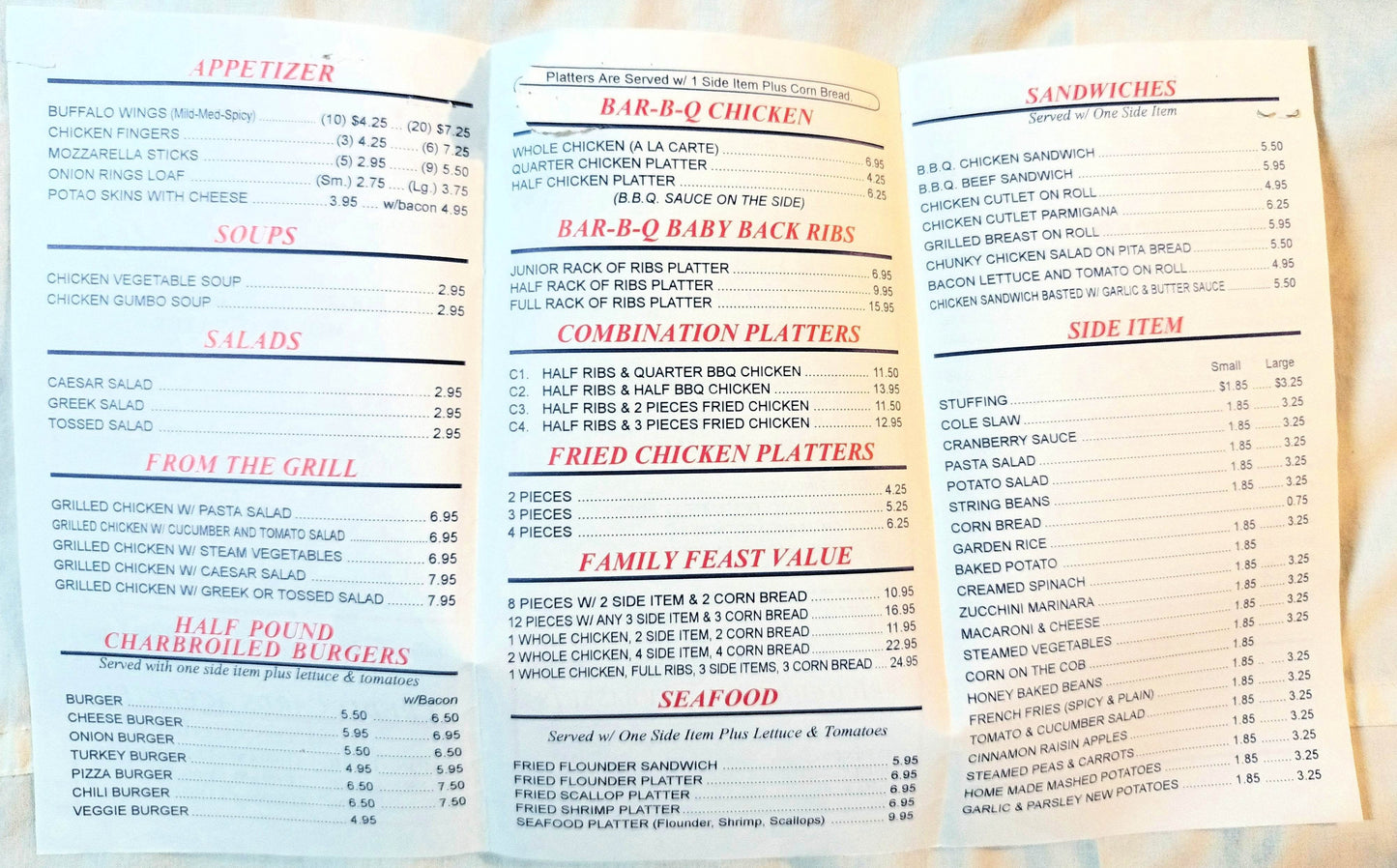 Dallas Jones Bar-B-Q Restaurant Take Out Menu 315 6th Ave NYC 2000 - TulipStuff