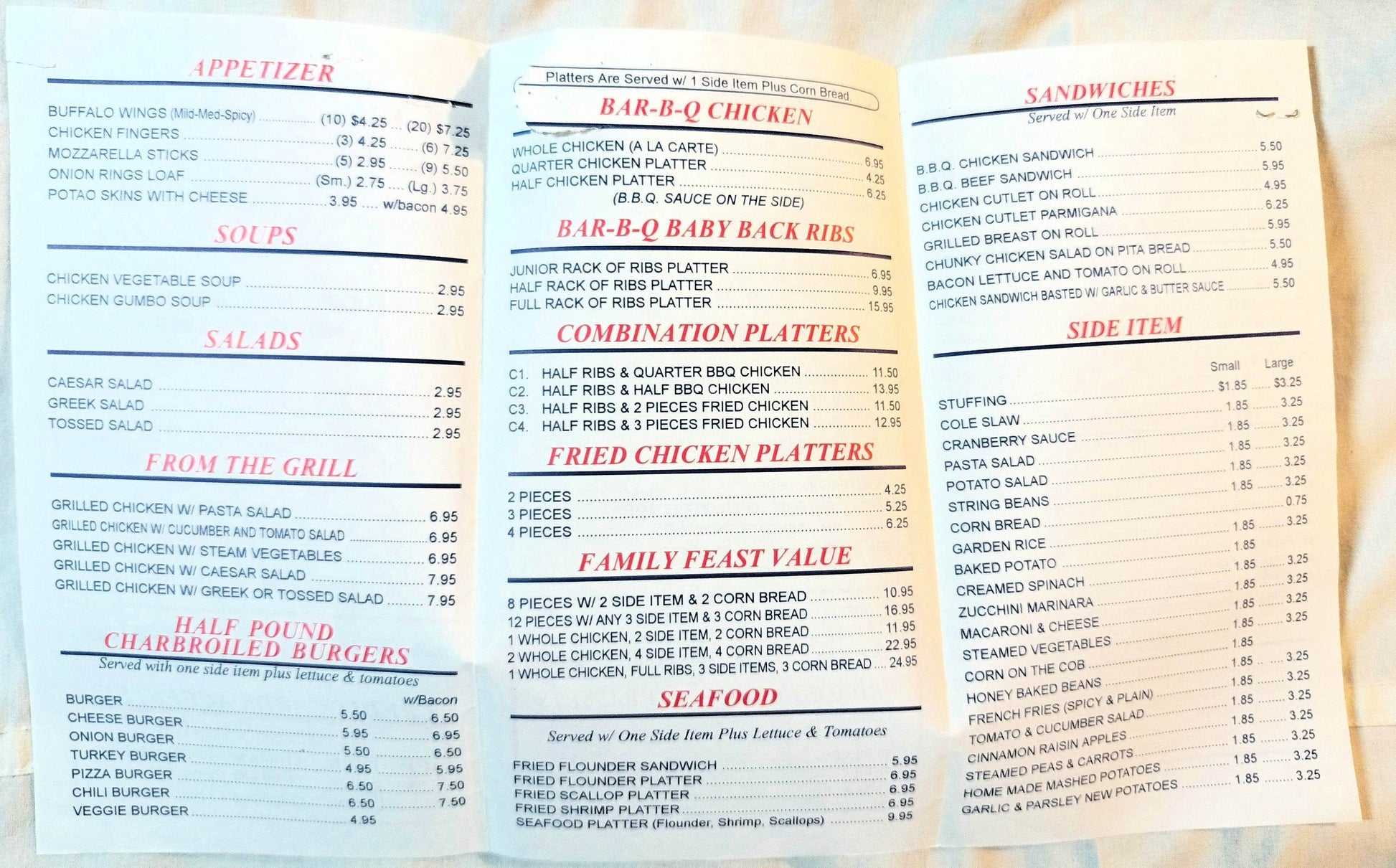 Dallas Jones Bar-B-Q Restaurant Take Out Menu 315 6th Ave NYC 2000 - TulipStuff