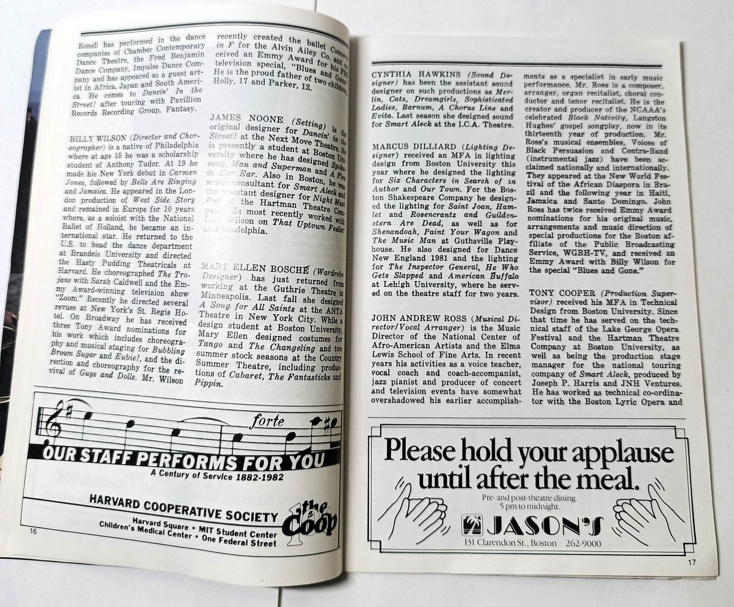 Playbill Dancin' In The Street Cabaret Theatre Boston April 1983 Motown Musical - TulipStuff