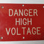 Danger High Voltage 8 x 6 Hard Plastic Vintage 1990's Sign - TulipStuff