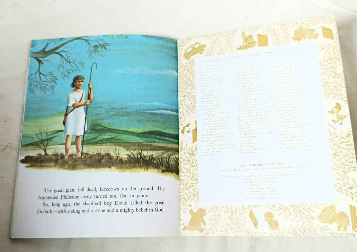 David And Goliath Little Golden Book Barbara Shook Hazen 1993 - TulipStuff