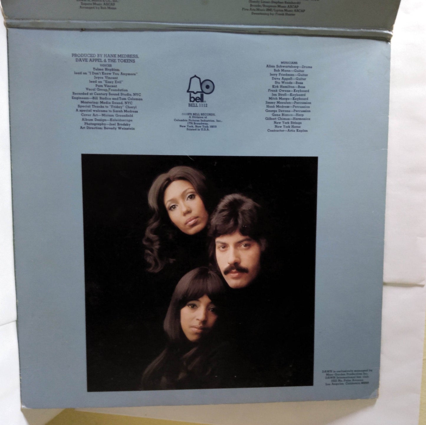 Dawn Featuring Tony Orlando Tuneweaving 12" Vinyl LP Bell Records 1973 - TulipStuff