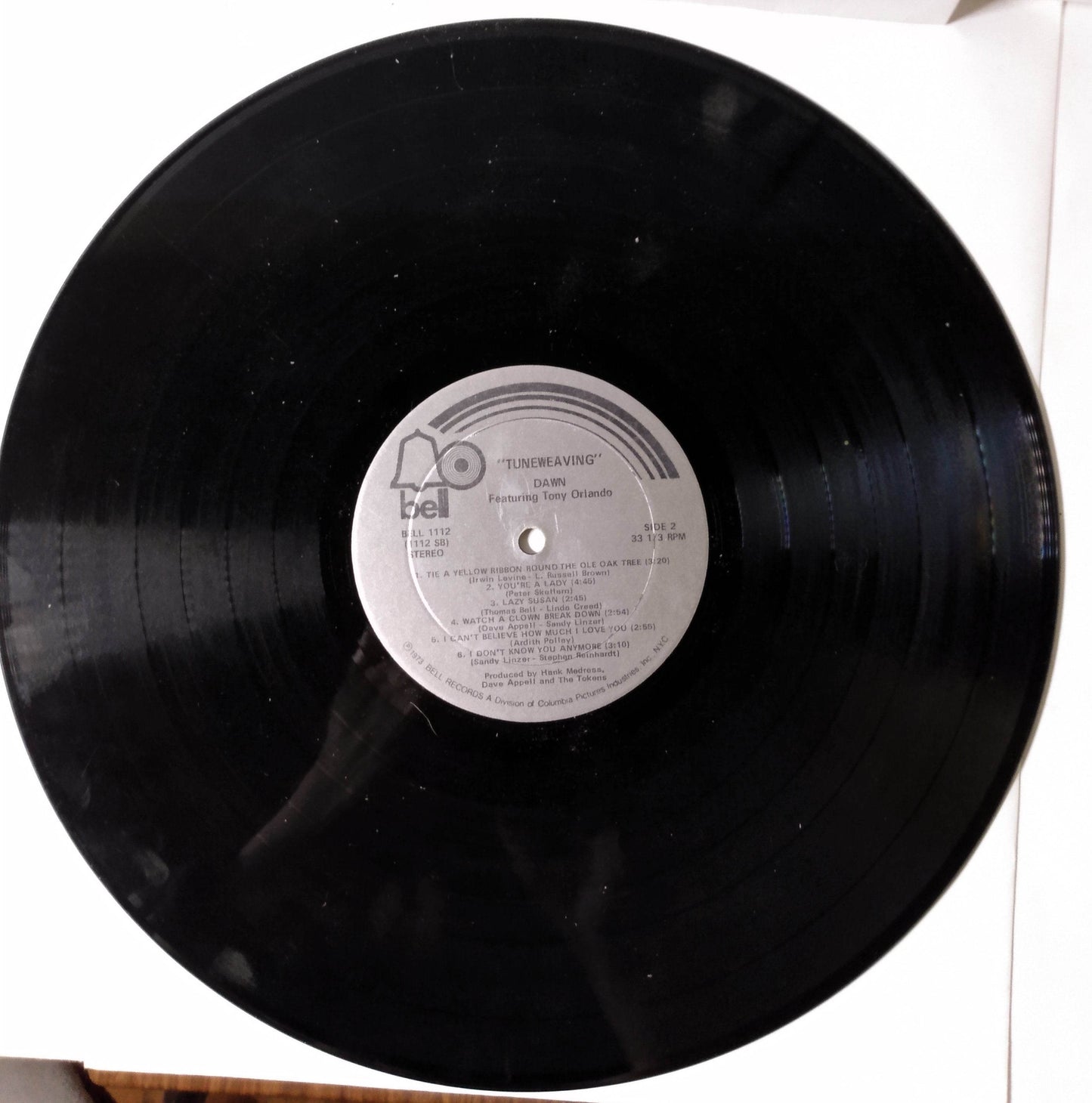 Dawn Featuring Tony Orlando Tuneweaving 12" Vinyl LP Bell Records 1973 - TulipStuff