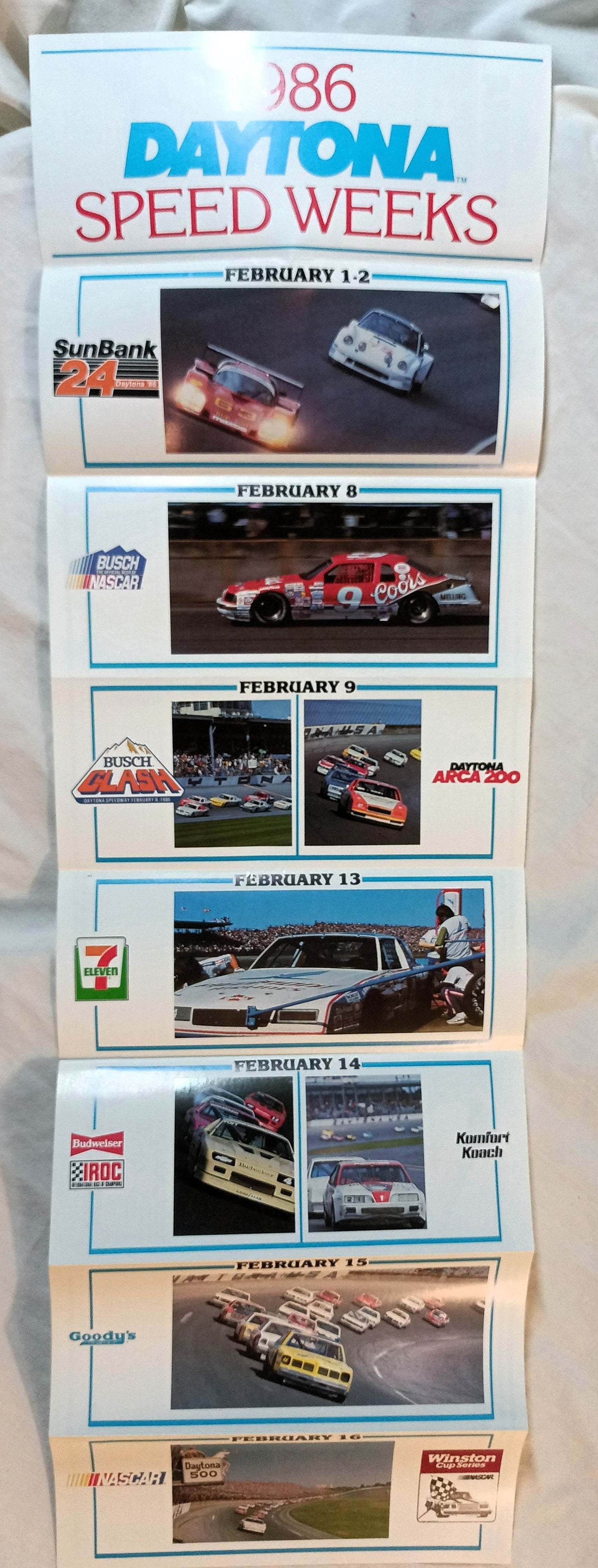 Daytona Speedway Speed Weeks February 1-16 1986 Brochure - TulipStuff